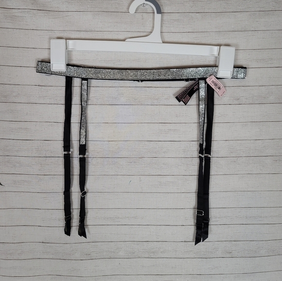 Victoria's Secret Very Sexy Rhinestone Garter Belt, sz M/L - Picture 1 of 14